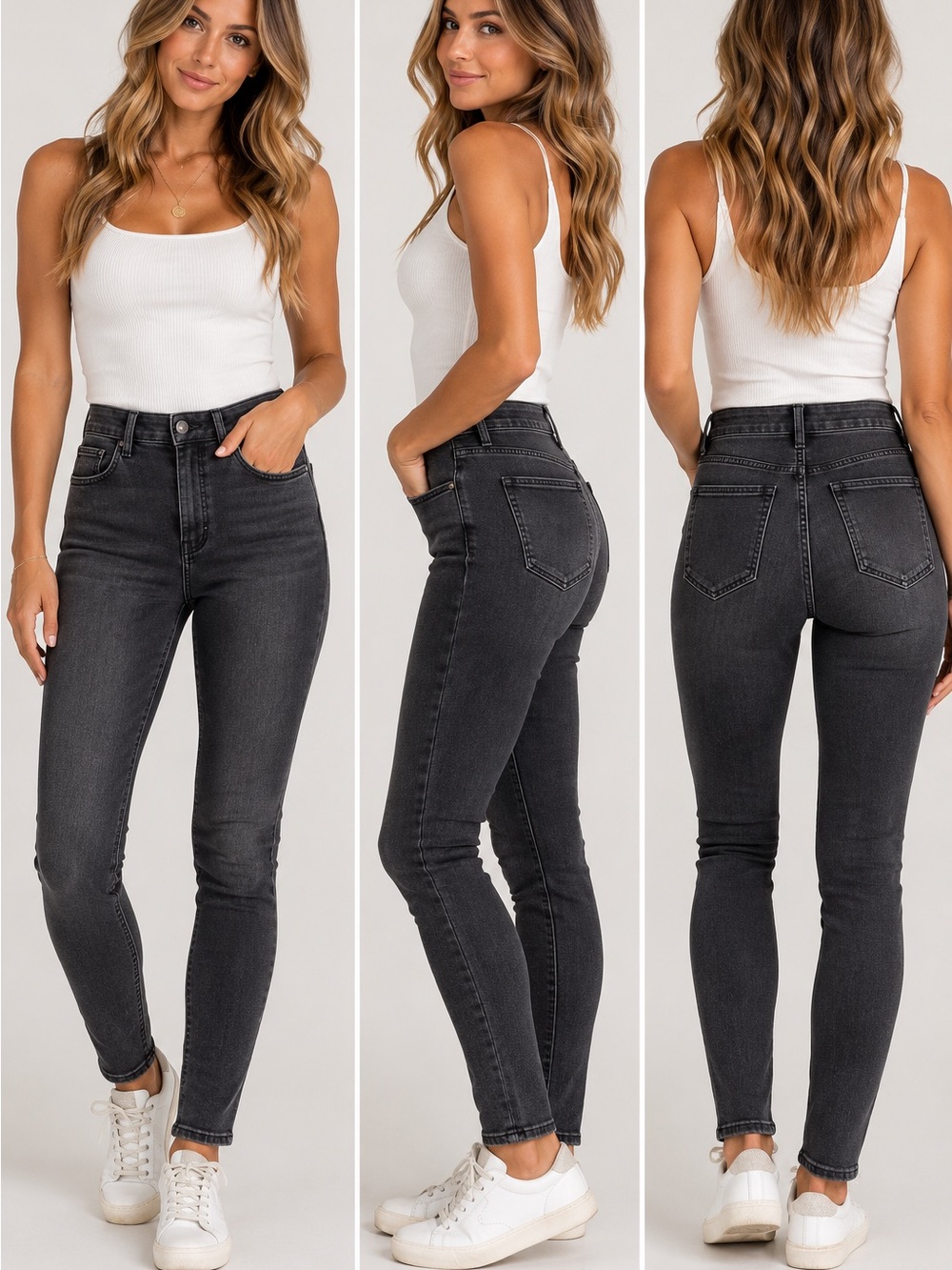 Madewell High-Rise Charcoal Black Skinny Jeans
